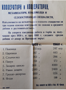 Агитационен плакат "Изпълняване на петилетката за три години" - 1958